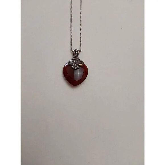 Pendant Necklace Red stone Vintage - Picture 4 of 5